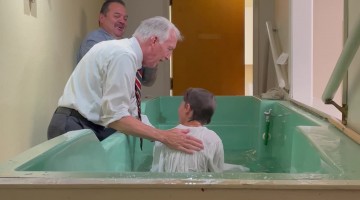 Baptized Son Doesn't Know Where to Put Feet