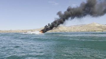 Boat Fire on Lake Havasu