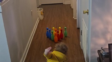 Grandson's Unusual Bowling Technique Gets Results