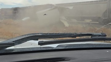 No Injuries After Train Smashes Through Semi-Trailer In Alberta