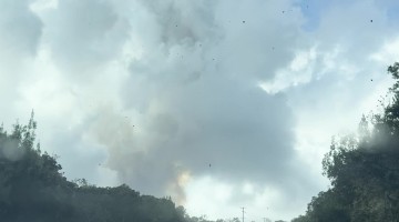 Tephra From Kilauea Volcano Falls From Sky