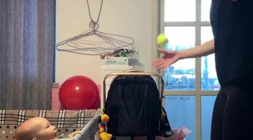 Baby Loves Mom's Juggling Performance