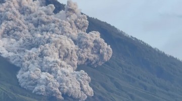 Lava Flows From Semeru Volcano