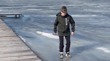Kid Falls Through Melting Ice