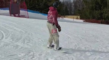 Snowboarder Lands on His Back