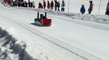 Teens' Insane Box Sled Jump at Wachusett Mountain