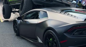 Lamborghini Crushed Under a Lifted Truck