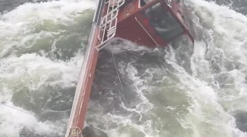 Boat Swallowed by Snake River in Hells Canyon