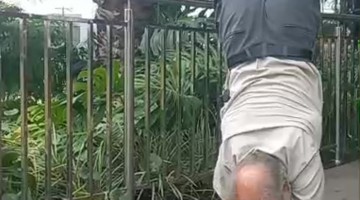 70-Year-Old Dad Walks Down Steps on His Hands