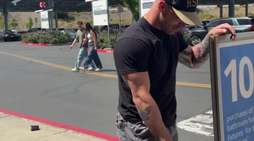 Man Jumps Over a Sign and Loses His Wallet