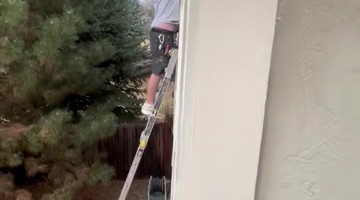 Painter Falls Off Ladder and Saves Satellite Dish