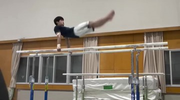 Gymnast Crashes Hard During Practice