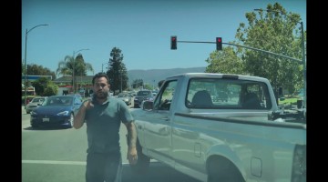 Erratic Driver Leaves Truck To Start Shouting
