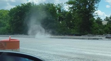 Powerful Dust Devil Spotted Beside Road