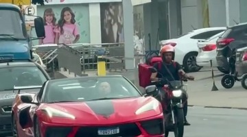 Ferrari Upstaged by Pet Piglet