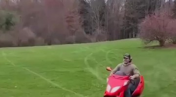Moped Full Sends Over Hill and Crashes