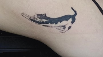 Big Stretch Kitty Tattoo