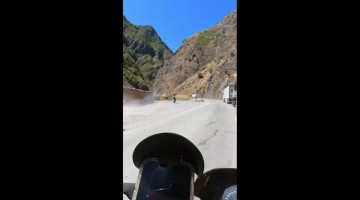 Motorcyclists Try to Pass When a Semi-Truck Comes Out of Nowhere