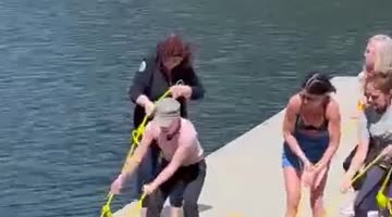 Group of Women Get Stranded on a Dock