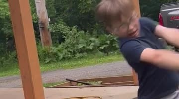 Kid Yeets Baseball Bat