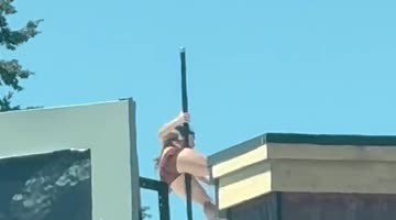 Rooftop Pole Dancing Practice