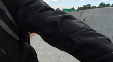 Biker Saves Kitten on Highway