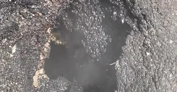 NYC Pothole Emits Steam Like a volcano