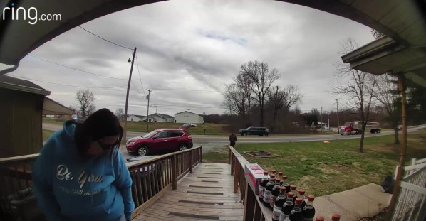 Doorbell Cam Catches a Close Call With a Tire