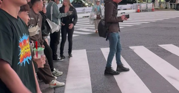 Gymnastics Flip Fail at Shibuya Crossing