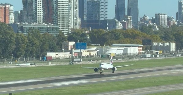 Flight Lands and Takes Off Again