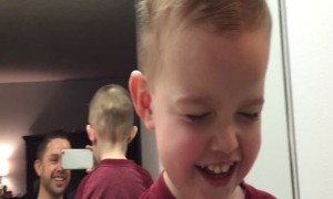 ADORABLE Little Boy Imitates Dads Snoring