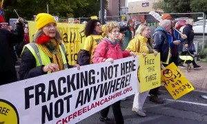 Hundreds protest at Preston Prison over jailing of anti-frackers