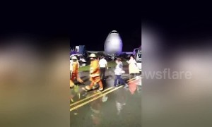 Passengers rescued from Boeing 747 after it skidded off runway