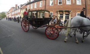 Princess Eugenie and husband Jack Brooksbank leave wedding in horse-drawn carriage