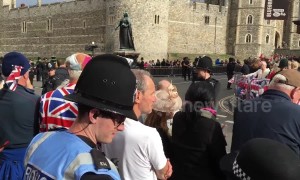 Crowds gather outside Windsor for royal wedding of Princess Eugenie