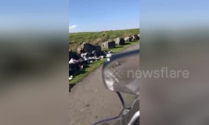 Biker exposes 'shocking' piles of rubbish scattered on Welsh hills