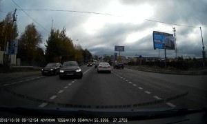 Car and Motorcyclist Have Harsh Collision