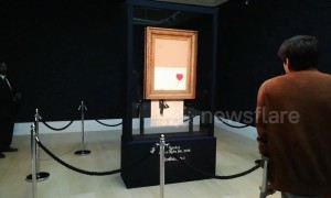 Banksy's shredded artwork on public display for first time