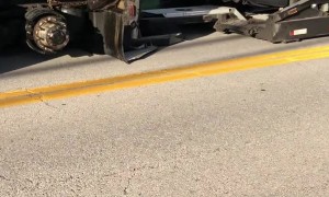 Pick Up Truck Towing Fully Loaded Semi