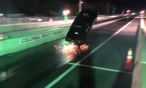 Drag Car Tries to Take Flight