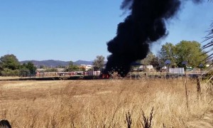 Plumes of black smoke seen as fire breaks out at school playground in Oroville, California