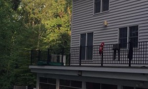 Professional Athlete Skates off Roof into Swimming Pool