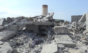 Aftermath footage shows destroyed building in Gaza after Israeli strikes