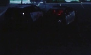 Cops Having a Lightsaber Battle in a Parking Lot