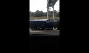 3 injured after vehicle overturns on M20, closing 2 lanes