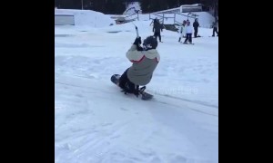 Snowboard lift fail