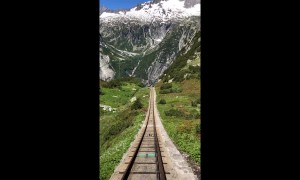 Amazing footage shows first-person perspective of Switzerland's steepest funicular railway