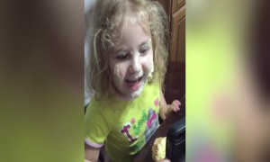 Girl's Reaction to Messy Face will make you LOL!