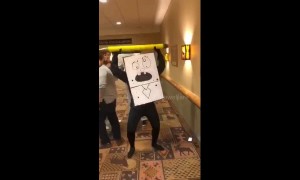 'Doodlebob' Spongebob Halloween costume takes staff party by storm