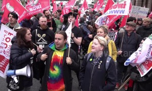 Uber drivers march ahead of appeal ruling on workers' rights